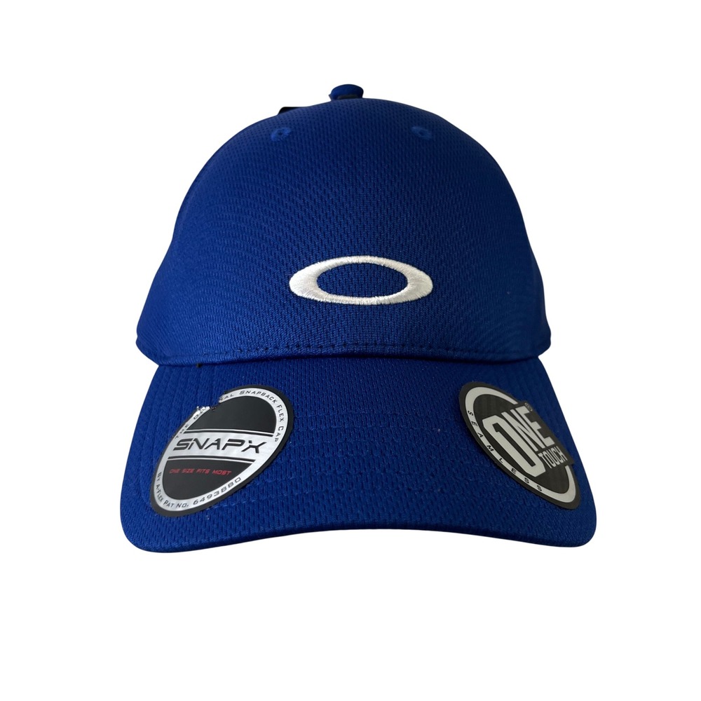 New Oakley Tech Cap Mens Hat S M Blue SnapX One Touch Baseball‎ Hat Sport Gorp